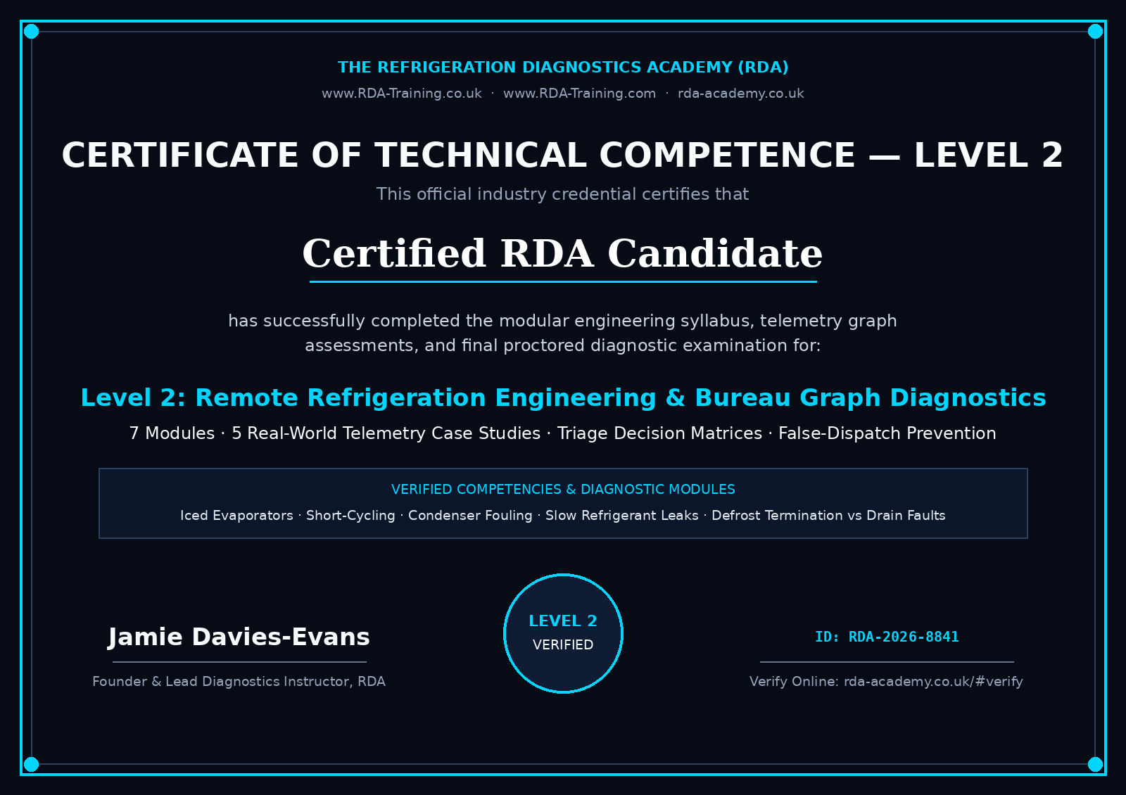 RDA Level 2 Certificate Preview